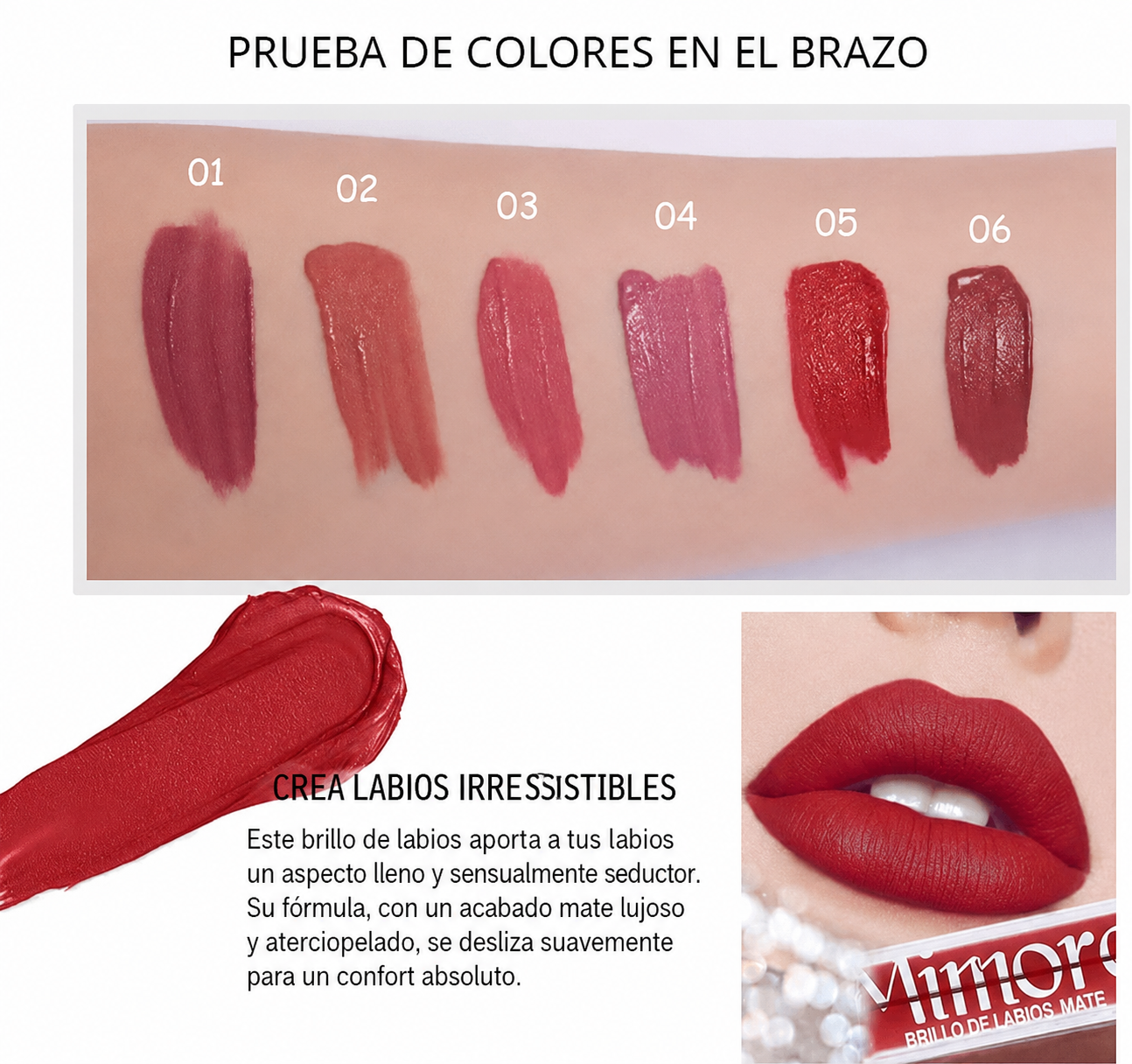 Pack de 6 Pintalabios Color Mate - Mimore
