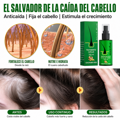 Pack de 2 Spray de Crecimiento del Cabello 100ml Green Ginger