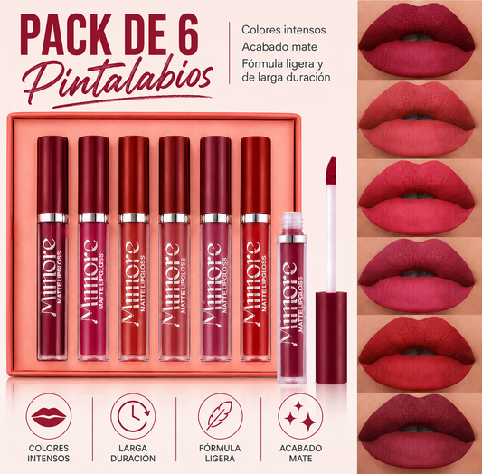 Pack de 6 Pintalabios Color Mate - Mimore