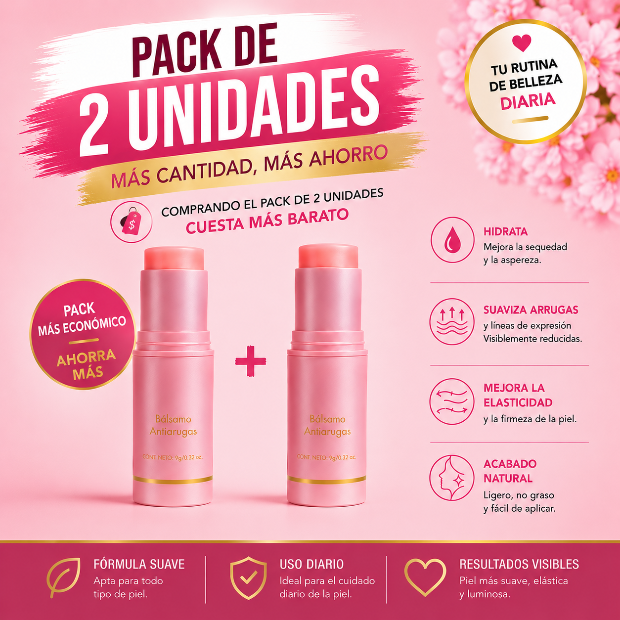 Pack de 2 Bálsamo Antiarrugas Coreano Vitalis 9g