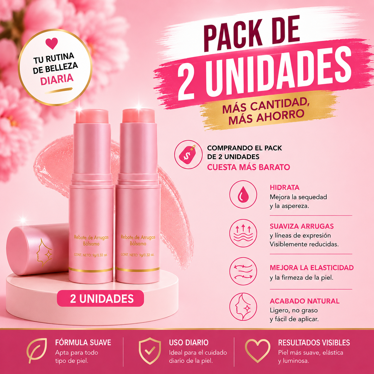 Pack de 2 Bálsamo Antiarrugas Coreano Vitalis 9g