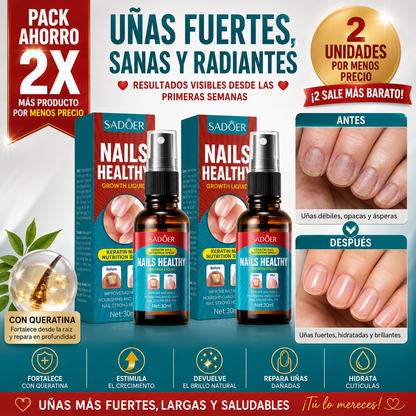 Pack 2 Unidades Spray de Nutrición Con Queratina Para Uñas 30ml Sadoer