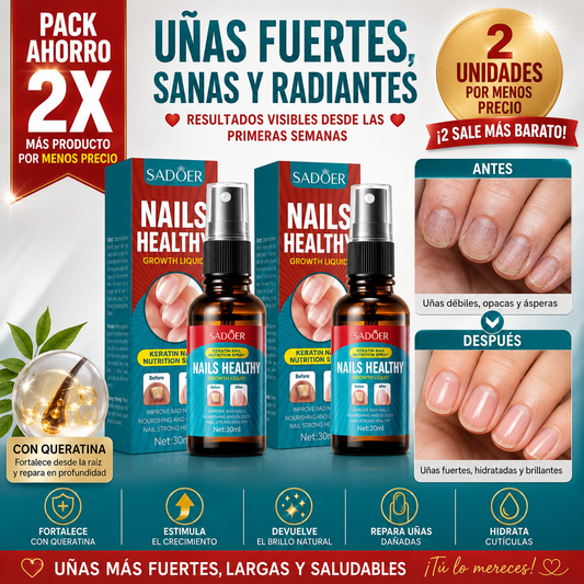 Pack 2 Unidades Spray de Nutrición Con Queratina Para Uñas 30ml Sadoer